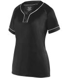 Augusta Sportswear 1671 Girls' Overpower Two-Butto in Black/ white