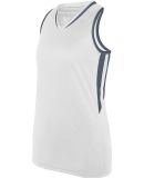 Augusta Sportswear 1672 Women's Full Force Tank in White/ graphite