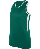 Augusta Sportswear 1673 Girls' Full Force Tank in Dark green/ white