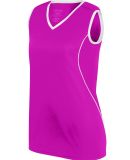 Augusta Sportswear 1674 Women's Firebolt Jersey in Power pink/ white