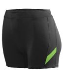 Augusta Sportswear 1335 Women's Stride Short in Black/ lime