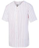 Augusta Sportswear 1685 Pinstripe Full Button Base in White/ red