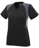 Augusta Sportswear 1295 Women's Mystic Jersey in Black/ graphite/ white