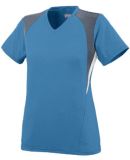 Augusta Sportswear 1295 Women's Mystic Jersey in Columbia blue/ graphite/ white