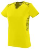 Augusta Sportswear 1360 Women's Vigorous Jersey in Power yellow/ power yellow/ black print