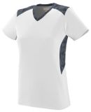 Augusta Sportswear 1360 Women's Vigorous Jersey in White/ graphite/ black print