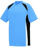 Augusta Sportswear 1541 Youth Base Hit Jersey in Columbia blue/ black/ white