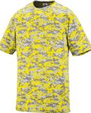 Augusta Sportswear 1799 Youth Digi Camo Wicking T- in Power yellow digi