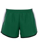 Augusta Sportswear 1266 Girls' Pulse Team Short in Dark green/ white/ black