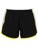 Augusta Sportswear 1266 Girls' Pulse Team Short in Black/ white/ power yellow