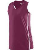 Augusta Sportswear 1183 Girls' Winning Streak Race in Maroon/ white