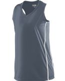 Augusta Sportswear 1183 Girls' Winning Streak Race in Graphite/ white