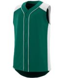 Augusta Sportswear 1662 Sleeveless Slugger Jersey in Dark green/ white