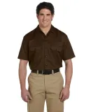 1574 Dickies Short Sleeve Twill Work Shirt  DARK BROWN