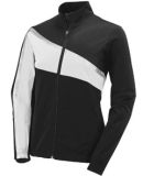 Augusta Sportswear 7736 Girls' Aurora Jacket in Black/ white/ metallic silver