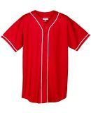 Augusta Sportswear 593 Wicking Mesh Button Front J in Red/ white