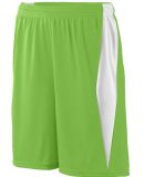 Augusta Sportswear 9736 Youth Top Score Short in Lime/ white