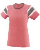 Augusta Sportswear 3014 Girls' Fanatic Tee in Red/ slate/ white