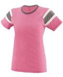 Augusta Sportswear 3014 Girls' Fanatic Tee in Power pink/ slate/ white