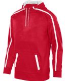 Augusta Sportswear 5554 Stoked Tonal Heather Hoodi in Red/ white