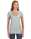 J America 8169 Ladies' V Neck Slub T Shirts in Cement