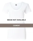 J America 8169 Ladies' V Neck Slub T Shirts Cement