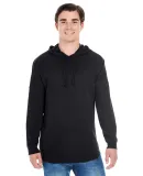 J America 8228 Hooded Game Day Jersey T-Shirt in Black
