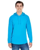 J America 8228 Hooded Game Day Jersey T-Shirt in Maui blue