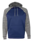 J America 8612 Colorblock Cosmic Fleece Hooded Pul Navy/ Charcoal Fleck