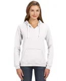 J America 8836 Women's Sueded V-Neck Hooded Sweats in White