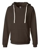 J America 8836 Women's Sueded V-Neck Hooded Sweats in Chocolate chip