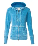 J America 8913 Women's Zen Fleece Full-Zip Hooded  Oceanberry