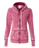 J America 8913 Women's Zen Fleece Full-Zip Hooded  Wildberry