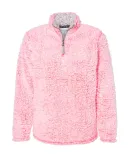 J America 8451 Women's Epic Sherpa Quarter-Zip Fire Coral Heather