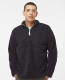 J America 8454 Epic Sherpa Quarter-Zip in Black solid