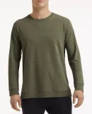 Anvil 73000 Unisex French Terry Crewneck Pullover in Hthr city green