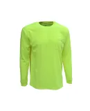 Bright Shield B146 Adult Long-Sleeve Pocket Tee SAFETY GREEN