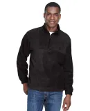 Harriton M980 Adult 8 oz. Quarter-Zip Fleece Pullo BLACK