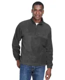 Harriton M980 Adult 8 oz. Quarter-Zip Fleece Pullo CHARCOAL