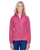 Harriton M990W Ladies' 8 oz. Full-Zip Fleece CHARITY PINK