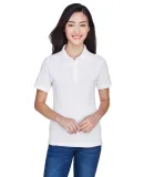 Harriton M265W Ladies' 5.6 oz. Easy Blend™ Polo WHITE