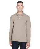 Harriton M265L Men's 5.6 oz. Easy Blend™ Long-Sl STONE
