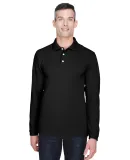 Harriton M265L Men's 5.6 oz. Easy Blend™ Long-Sl BLACK