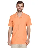 Harriton M560 Men's Barbados Textured Camp Shirt NECTARINE