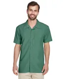 Harriton M560 Men's Barbados Textured Camp Shirt PALM GREEN
