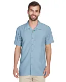 Harriton M560 Men's Barbados Textured Camp Shirt CLOUD BLUE