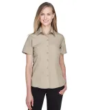 Harriton M560W Ladies' Barbados Textured Camp Shi KHAKI