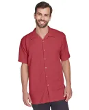 Harriton M570 Men's Bahama Cord Camp Shirt TILE RED