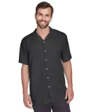 Harriton M570 Men's Bahama Cord Camp Shirt BLACK