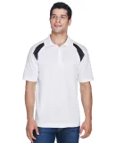 Harriton M318 Adult 4 oz. Polytech Colorblock Polo WHITE/ BLACK